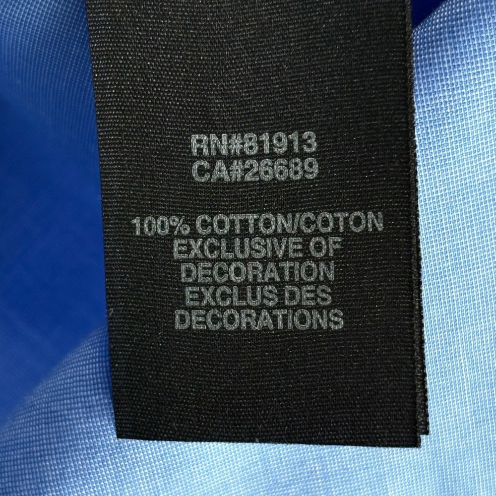 Robert Graham Solid Blue X Shirt Mens 3XL Long Sleeve Button Up Embroidered - Picture 10 of 11